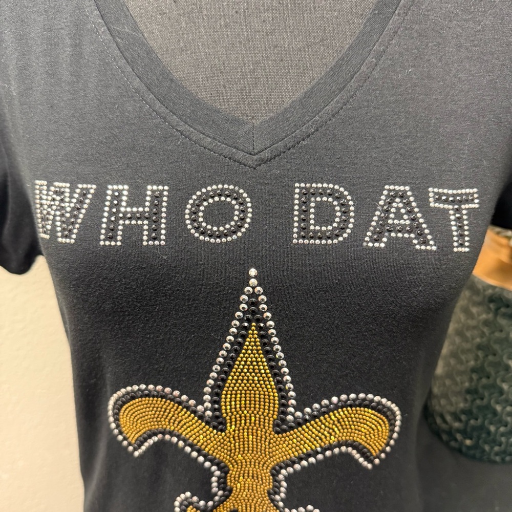 Blue Axes Who Dat New Orleans Saints Tee 2XL Black - Picture 2 of 8